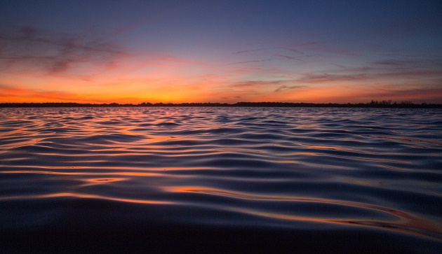 sea, sunset