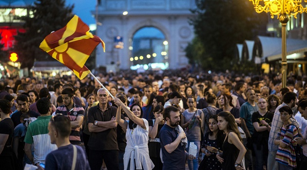 A protest in Macedonia, in 2016. / AFP,