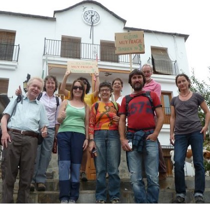 Climate Change demonstration in Portugos, Sierra Nevada, Spain. Martin Hodson is on the left of the picture.