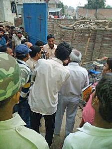 Hindu extremists disrupted worship at Mahanaim Church in Bihar state on March 19. / Global Christian News,