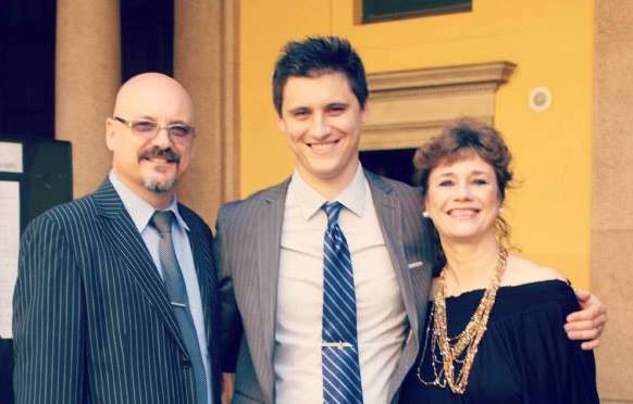 Pastor Daniel Magnin, his wife and his son, leaders of church in the region of Milan. ,