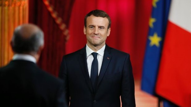 Emmanuel Macron was sworn in as French President at the Elysee Palace in Paris on Sunday, 14th May. / AFP,