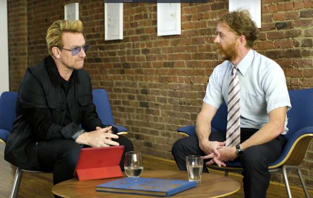 Bono and David Taylordurin one of the interviews./ Fuller Studio,