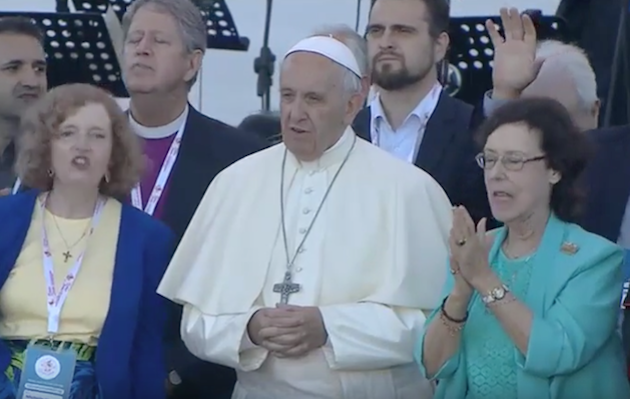 Pope Francis, addressing the public during the celebration of the 50 years of the Catholic Charismatic Renewal movement. ,