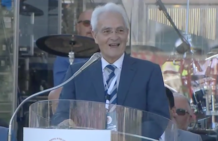 Giovanni Traettino, during his speech.