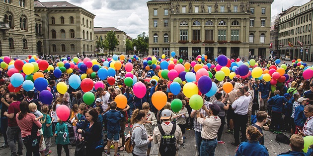 The party-demsontration was held in Bern. / M. Gertsch, M. Nagler,