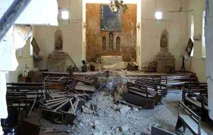 A Christan church destroyed by Daesh in Qaraqosh.