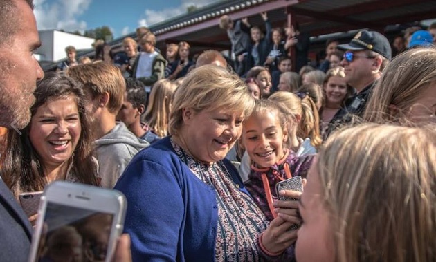 Erna Solberg, the re-elected Prime Minister of Norway. / Official Facebook,
