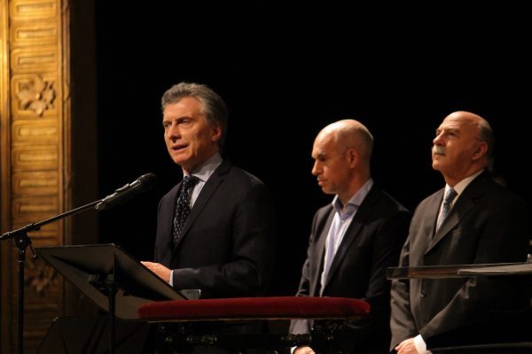 President Macri speaks at the Protestant concert in Buenos Aires. / Sofia Montiel,
