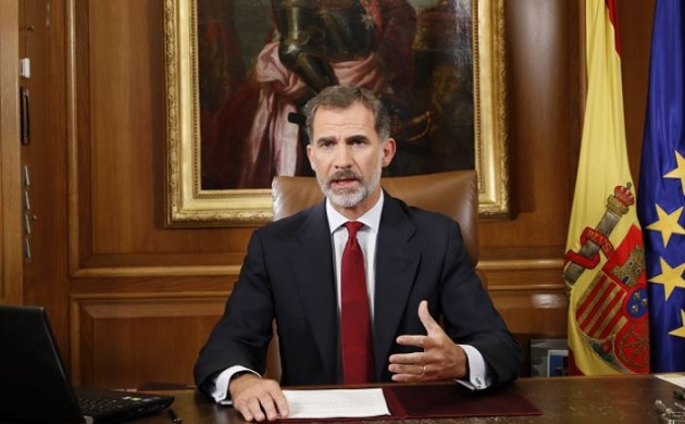 King Felipe gives his speech about the crisis in Spain and Catalonia on October, 3. / Casa Real ,
