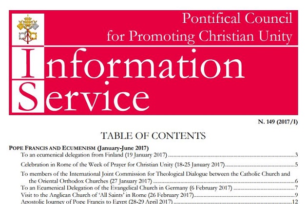 The 2017 (I) bulletin of the Pontifical Council for Promoting Christian Unity. ,