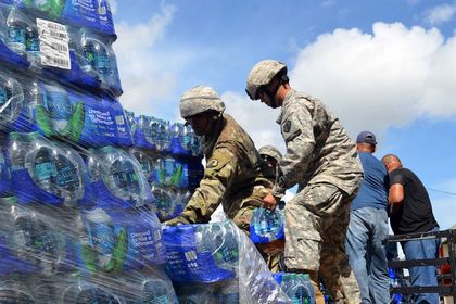 The FEMA is also in charge of the distribution of basic supplies./ US Department of Defense (CC)