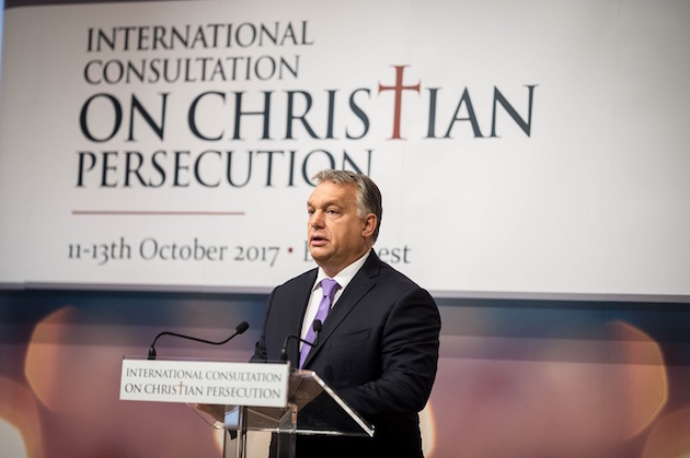Viktor Orban during his talk at the conference / Gergely Botár, kormany.hu,