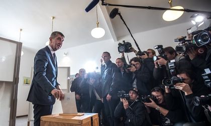 Andrej Babis voting.