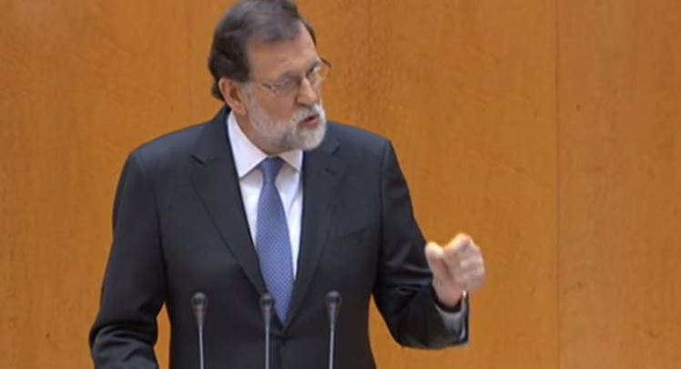Mariano Rajoy defends article 155 in the Spanish Senate. / RTVE