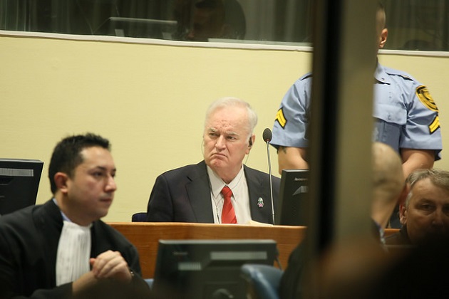 Ratko Mladic, former commander of the Bosnian Serb Army, at his trial judgement at the UN International Criminal Tribunal for the former Yugoslavia. / Flickr ICTY (CC),