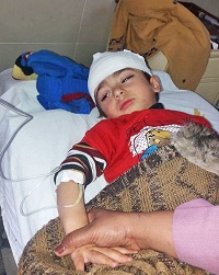 Boy wounded in attack on church in Quetta, Pakistan on Dec. 17.  / Morning Star News