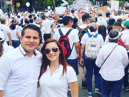 Candidate Fabricio Alvarado and his wife attend a march for family and life in San José, Costa Rica's capital city. / Facebook F. Alvarado