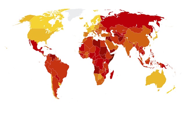 CPI map. / Transparency International,