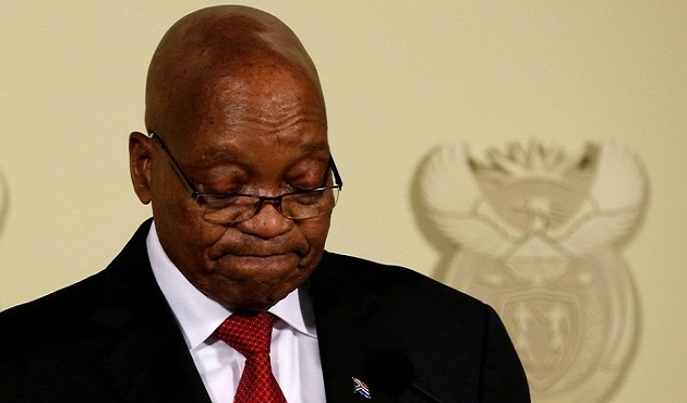 Zuma, during his resignation speech. / Siphiwe Sibeko, Reuters,