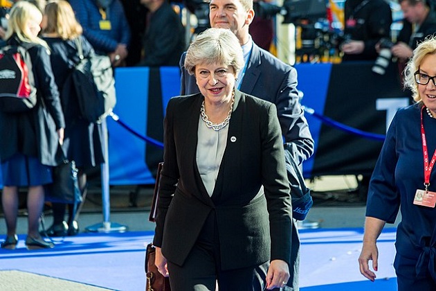 Theresa May, in Tallin (Estonia) in 2017. / Aaron Urb (WIkimedia Commons 2.0),