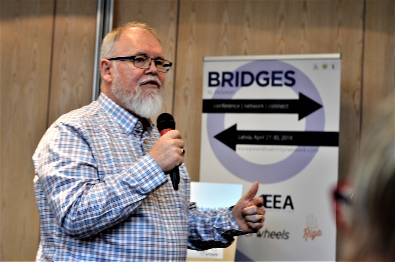 Pete Winmill, one of the speakers during the 2018 European Disability Network, in Riga (Latvia). / Jordi Torrents,
