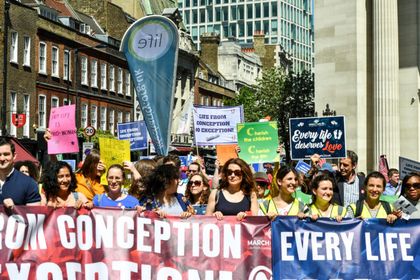 The aim was to encourage and inspire Christians to be a visible voice for the pre-born child to the city of London. / UK March for Life twitter.