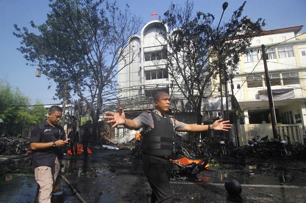 One of the churches attacked on May 13, in Surabaya. / Antara, Jakarta Globe,