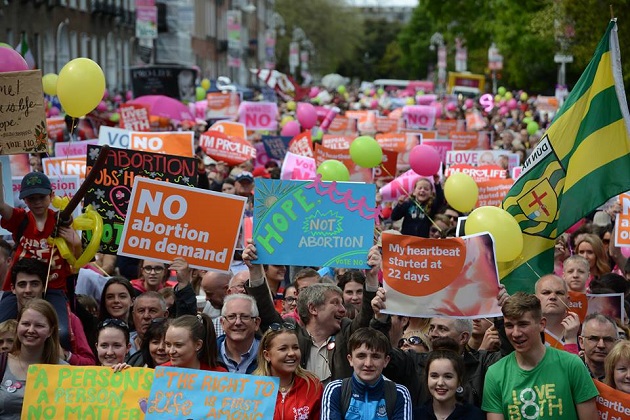 Pro-life supporters demonstrate ahead of the Irish referendum in May 2018. / Facebook Love Both Project,