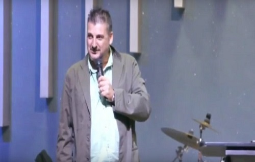 Pastor R.D.T., in a program aired on local Christian tv station Kairos TV. / Kairos Televisión,