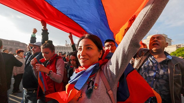 The peaceful revolution in Armenia has been an seen as an example of democracy. / Artyom Geodakyan, TASS,