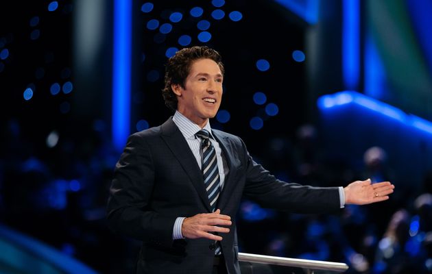 Lakewood Church leader and prosperity gospel pastor Joel Osteen during a sermon. / Wikimedia Commons.,