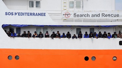 The SOS Meditarranee Aquarius ship. / SOS Mediterranee Twitter