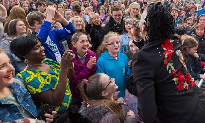 The Newsboys performed some of their songs at the Falkirk Stadium. / BGEA UK