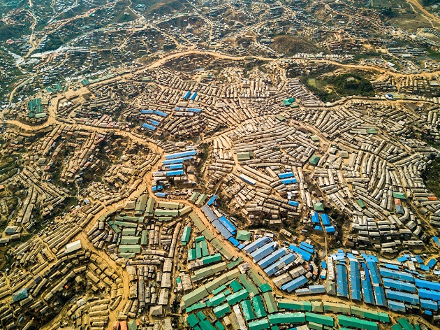 Bangladesh. Aerial View of Kutupalong Refugee Camp. / Photo: Copyright UNHCR, Roger Arnold,