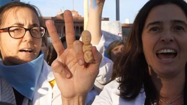 Argentinian doctors in one of the protests.,