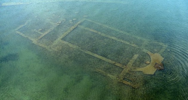 The basilica under the water is 1,700 years old. / Photo: Daily Sabah,