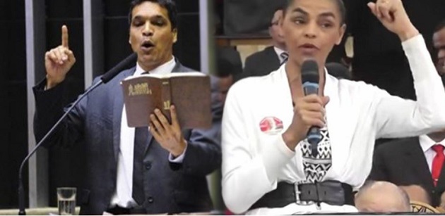 The two evangelical candidates in Brazil, Cabo Daciolo and Marina Silva. / Evangélico Digital,