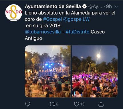 The Twitter account of the City Council described the success of the event. / Twitter Ayto. Sevilla