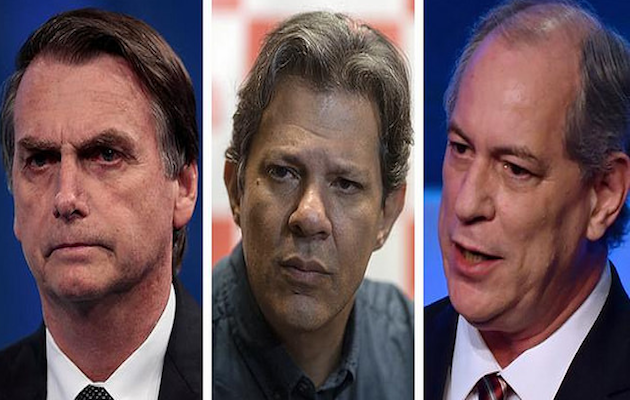  Jair Bolsonaro, Fernando Haddad and Ciro Gomes. / Eso Carneiro, Flickr CC,
