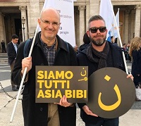 Representatives of the Italian Evangelical Alliance at the rally in Rome. / AEI