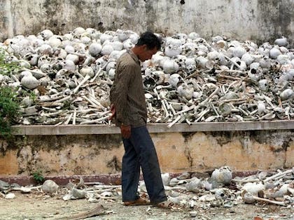 The Khmer Rouge killed almost 2 million people, a quarter of the whole population.