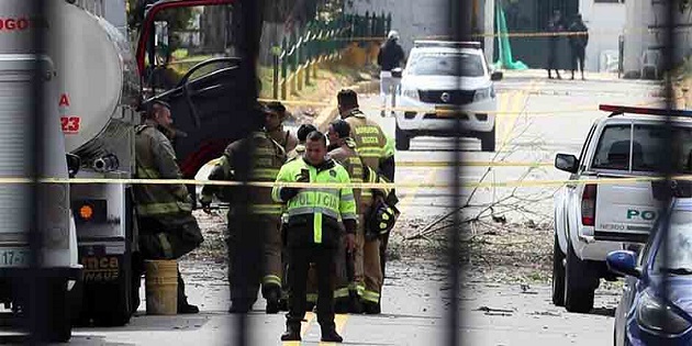 The site after the terrorist attack in Bogotá, Colombia. / ED,