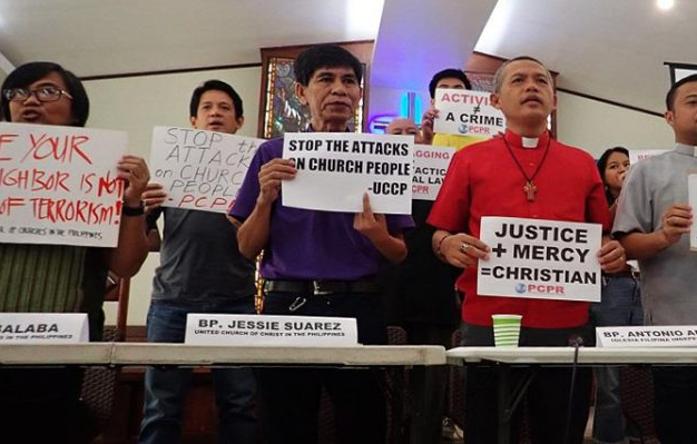 Representatives of different religious organisations, asking for the end of the attacks against bishops and pastors . / NCCP, Mon Ramírez