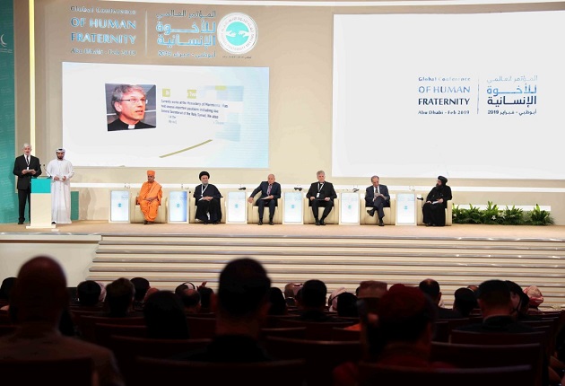 A plenary session of the Global Conference of Human Fraternity, 3-4 February, in Abu Dhabi. / Emirates News Agency,