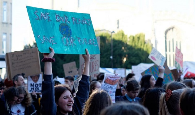 Youth strikes for climate happened across the country on 15th Feb 2019, including the strike pictured in Cambridge. / Photo: Alexander Welbourne, Instagram @alexanderwelbourne,