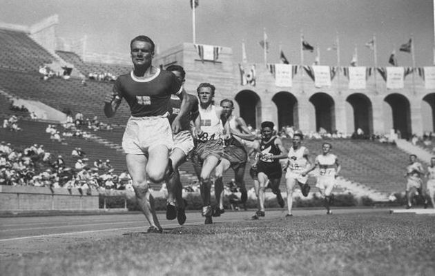 Lehtinen in the  1932 Olympic Games in Los Angeles. / Australia Olympic Comitee.,