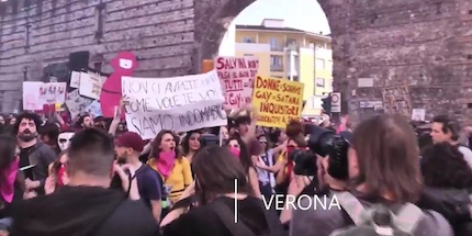 Protests against the congress in Verona.