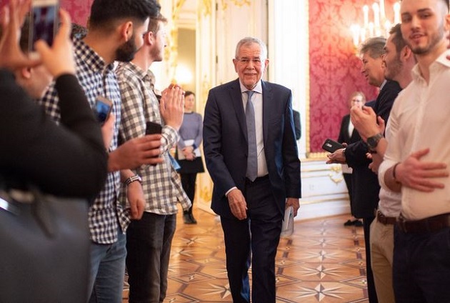 President of Austria Alexander van der Bellen during an institutional event in Vienna. / Twitter A. Van der Bellen,