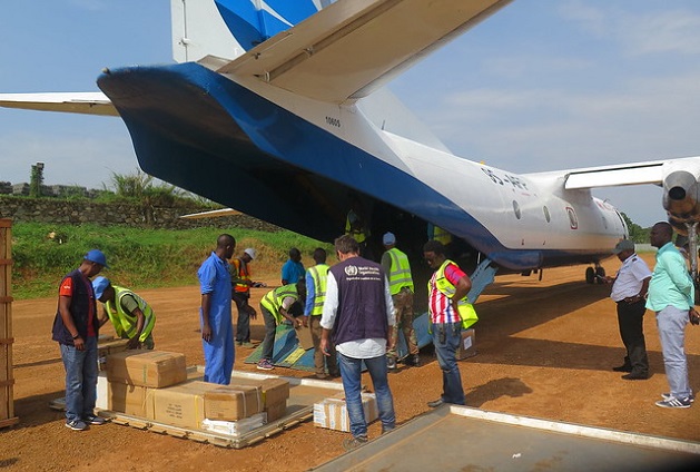 Arrival of medical logistics at the Beni Airport fot the fight against the spread of Ebola in the region. /MONUSCO, Mamadou Alain Coulibaly ,